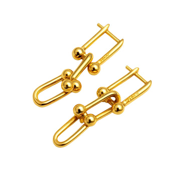 Real Gold GZTF Hardware With Real TF Lock Solid Hanging Clip Earring Set 0372-4 E1824