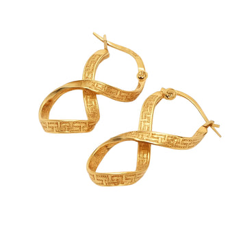 Real Gold Twisted Maze Hoop Earring Set 3324/1/E E1785