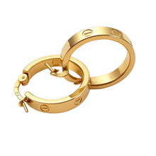 Real Gold Round Medium Clip Earring Set GZJCT 5853 E1742