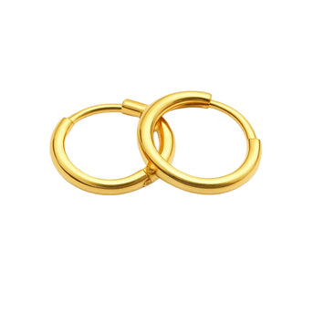 Real Gold Round Small Earring Set 2114 E1737