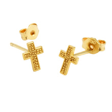 Real Gold 3D Cross Earring Set 0200-01 E1735