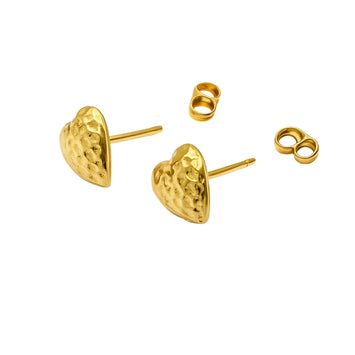 Real Gold Small Heart Earring Set 0088 E1502