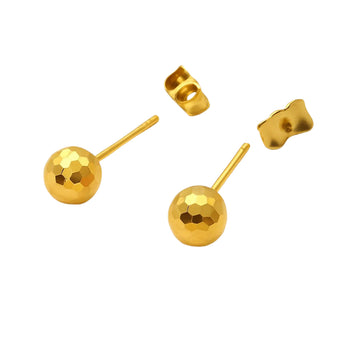 Real Gold Bee Comb Round Earring Set 0006 E1640