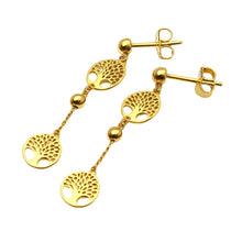Real Gold Tree Hanging Stud Earring Set 0239-111 E1713
