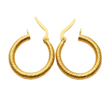 Real Gold Round Silk Clip Earrings Set - Model 0419 E1950