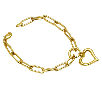 Real Gold 3D Heart Paperclip Bracelet 5045 (19 C.M) BR1789