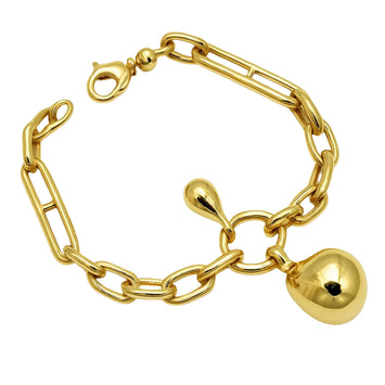 Real Gold Teardrop Paperclip Chain Bracelet 3626 (19 C.M) BR1783