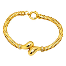 Real Gold Twisted Chunky Teardrop Luxury Stone Bracelet CVB 0626 (21 C.M) BR1863