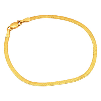 Real Gold Omega Snake Herringbone Belt Chain Bracelet 0707 (19 C.M) BR1578