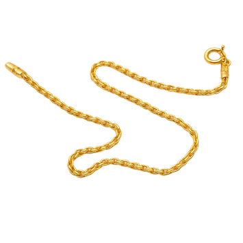 Real Gold Plain Flat Chain Anklet 4565 (26 C.M) A1346