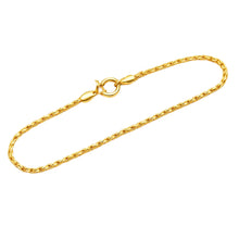 Real Gold Plain Flat Chain Bracelet (17 C.M) - Model 4565 BR1825