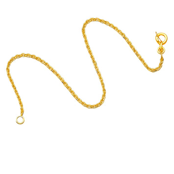 Real Gold Plain Cable Chain Anklet 8353 (25 C.M) A1343