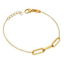 Real Gold 3 Paper Clip Adjustable Size Bracelet (18.5 CM) 9980 BR1603