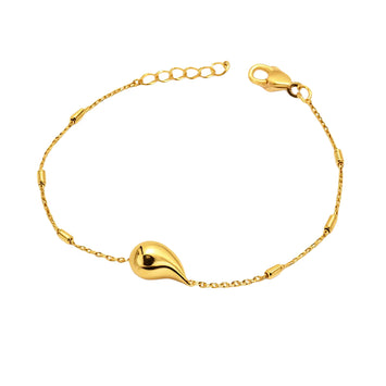 Real Gold 6 Roller Teardrop Adjustable Size Bracelet 1678 (16 + 3 = 19 C.M) BR1776
