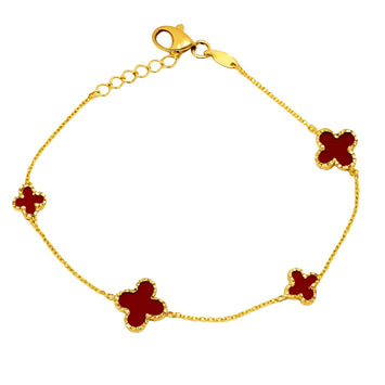 Real Gold 4 Clover Honey Luxury Bracelet (19 C.M) - Model GZJVN 1859 BR1762