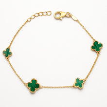 سوار فاخر من الذهب الحقيقي بأربع أوراق برسيم خضراء موديل GZJVN1859 BR1761