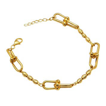 Real Gold GZTF Hardware with Roller Chain Bracelet 4185 (19 C.M) BR1807