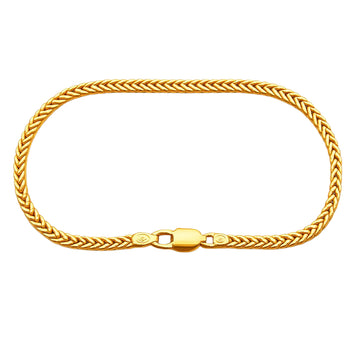 Real Gold Flat Spiga Thick Men Bracelet 8943 (23 C.M) BR1560