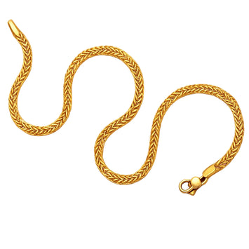 Real Gold Flat Spiga Thick Anklet 8943 (26 C.M) A1032