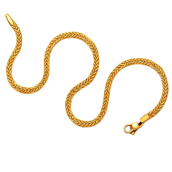 Real Gold Flat Spiga Thick Anklet 8943 (23 C.M) A1320