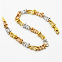 Real Gold GZTF 3 Color Hardware Solid Textured Chain Bracelet 4725-TC (19 C.M) BR1638