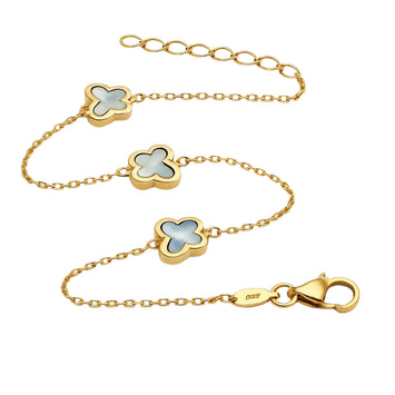 Real Gold GZVC 3 Plain Butterfly Clover Adjustable Size Bracelet (19 C.M) GZJVN 0595 BR1623