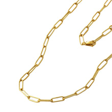 Real Gold Paper Clip Chain Necklace 0002 (50 C.M) CH1177