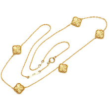 قلادة ذهب حقيقي 5 كلوفر مع خرز متلألئ قابلة للتعديل في الحجم GZJVN 0476-5 N1467