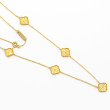 قلادة ذهب حقيقي 5 كلوفر مع خرز متلألئ قابلة للتعديل في الحجم GZJVN 0476-5 N1467