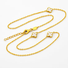 قلادة من الذهب الحقيقي بثلاث لآلئ صدفية (45 سم) GZJVN0597 N1466