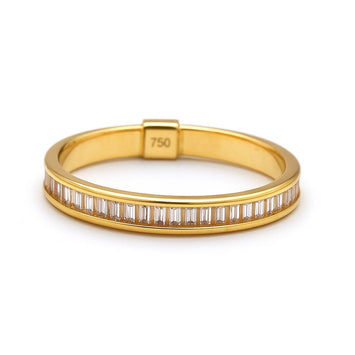 Real Gold Straight Line Linear Spark Stone Ring 0109 (Size 8.5) R2715