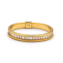 Real Gold Straight Line Linear Spark Stone Ring 0109 (Size 5.5) R2718