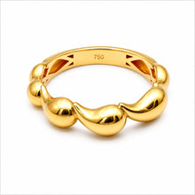 Real Gold Five Bubble Teardrop Ring 0711 (SIZE 6) R2892