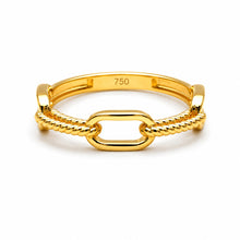 Real Gold Twisted Paper Clip Link Ring (Size 5) 7777 R2880