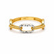 Real Gold 2 Color Twisted Paper Clip Link Ring (Size 5) 7777-YW R2884