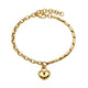 Real Gold Timeless 3D Heart Lock Bracelet 3964 BR1921