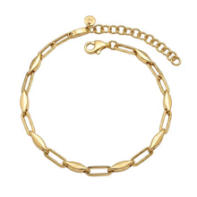 Real Gold Paperclip Marquise Link Bracelet 4046 BR1922