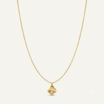 Real Gold Lucky Clover Adjustable Size Necklace 40+5= 45 CM 1564 DC N1564