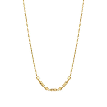 Real Gold Harmony Barrel Bead Texture Roller Necklace 40 CM 2526 DC N1567