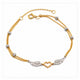 Real Gold 3 Color Angel Heart Wings Texture Balls Adjustable Size Bracelet (16+3= 19 CM) 1598 TC BR1923