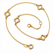 Real Gold Four Imperial Clover Adjustable Size Anklet (23+2=25 cm) 1463 A1358