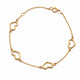 Real Gold Four 3D Plain Heart Adjustable Size Bracelet (16+3 =19 CM) 2717 BR1927