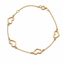 Real Gold Four 3D Plain Heart Adjustable Size Bracelet (16+3 =19 CM) 2717 BR1927