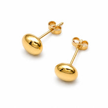 Real Gold 7MM Button Stud Earrings Set - Model 8563 E1977