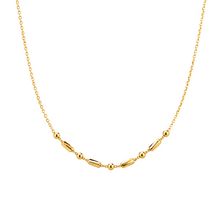 Real Gold Harmony Barrel Bead Texture Roller Necklace 45 CM 2526 DC N1566