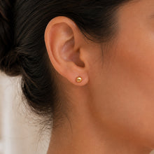 Real Gold Bee Comb Stud Earring Set 0006 E1417