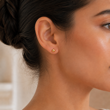 Real Gold Bee Comb Stud Earring Set 0006 E1417
