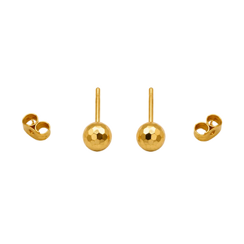 Real Gold Bee Comb Stud Earring Set 0006 E1417