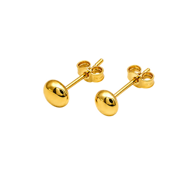 Real Gold Button Stud Earring Set 8565 E1566