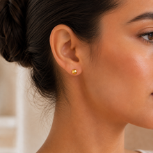 Real Gold Bee Comb Round Earring Set 0006 E1640